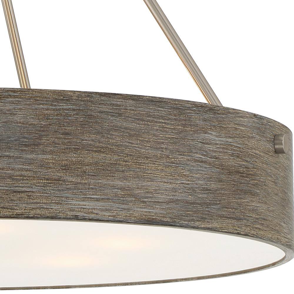 Erba 24" Brushed Nickel Drum Pendant Light with LED