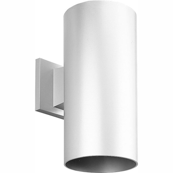 Progress Lighting Cylinder Collection 6" White Modern Outdoor LED Wall Lantern Light