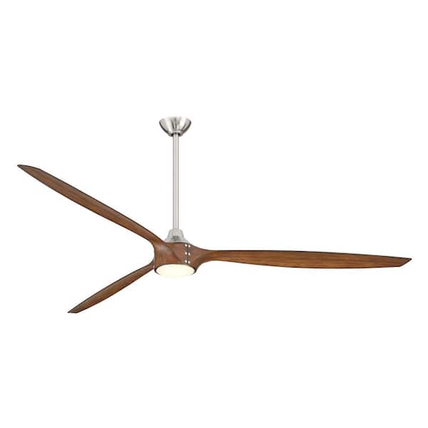 Pierce-84 84 in. Smart Indoor Brushed Nickel Low Profile Ceiling Fan with Integrated LED, Remote Control Included