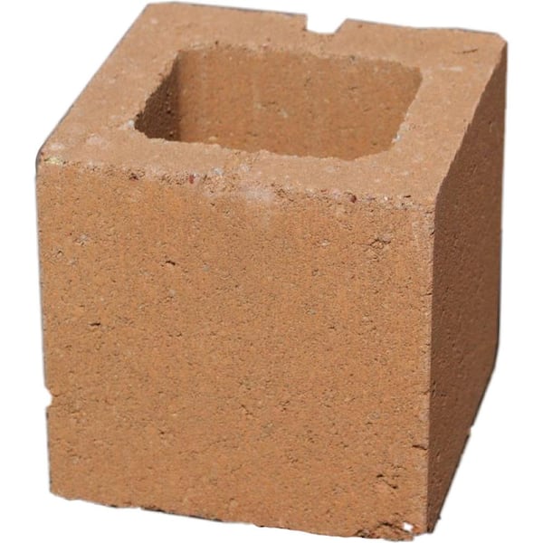 Southwest Block 6 in. x 8 in. x 8 in. Tan Smooth Concrete Medium Weight Sandstone Half Block