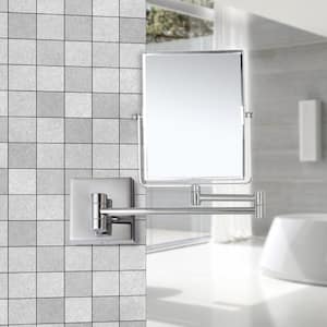 Glimmer 6.3 in. x 8.5 in. Wall Mounted LED 5x Rectangle Makeup Mirror in Chrome Finish