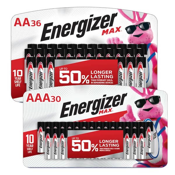 Energizer MAX Battery Bundle with AA (36-Pack) and AAA (30-Pack) Batteries
