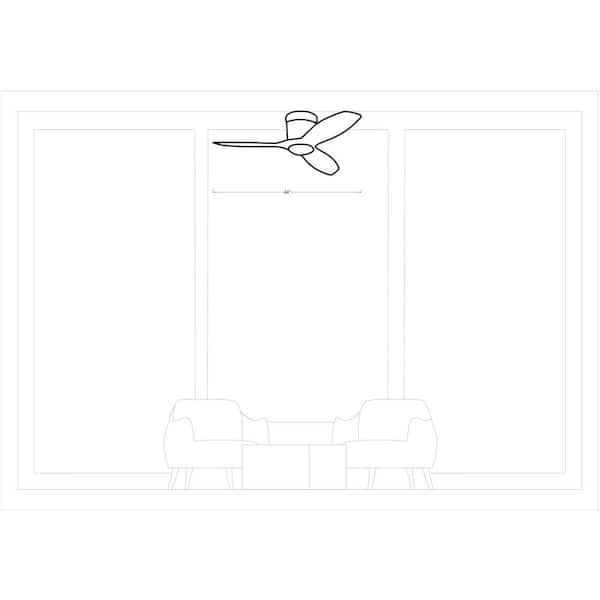 Generation Lighting - Titus 44 in. Modern Integrated LED Indoor/Outdoor Matte White Hugger Ceiling Fan with White Blades and Remote Control