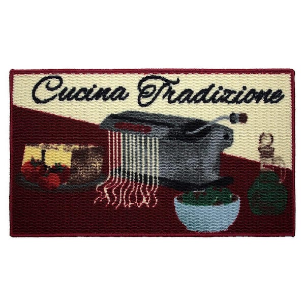 Structures Cucina Tradizione 18 in. x 30 in. Textured Oblong Accent Kitchen Rug