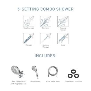 Attract with Magnetix 6-spray 6.75 in. Dual Shower Head and Adjustable Handheld in Spot Resist Brushed Nickel