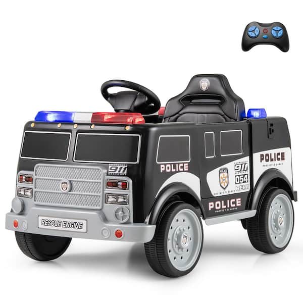 Kids Ride on Police Car w/ 3 Speeds Megaphone Music FM Radio Flashing Lights