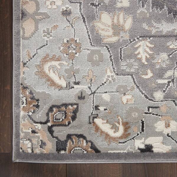 Hauteloom Moon Wool Living Room, Bedroom Area Rug - Transitional,  Traditional - Charcoal,Taupe,Mustard - 4' x 6' 