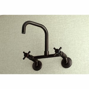 Austin Adjustable Center 2-Handle Wall-Mount Standard Kitchen Faucet in Oil Rubbed Bronze