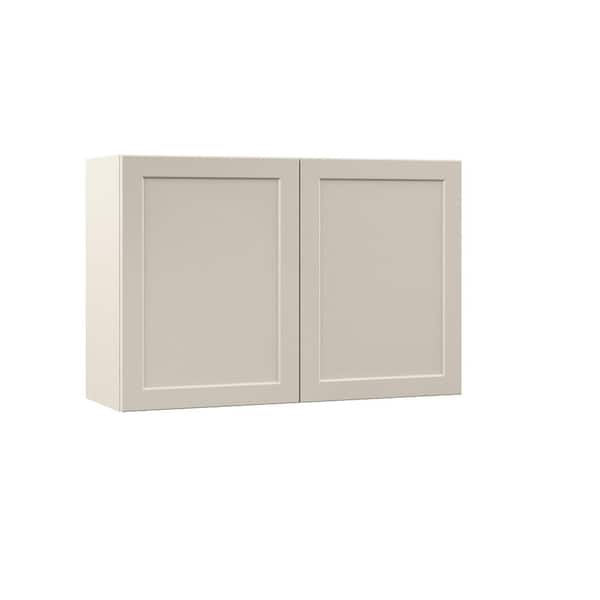 Hampton Bay Designer Series Melvern 36 in. W x 15 in. D x 24 in. H Assembled Shaker Wall Bridge Kitchen Cabinet in Cloud