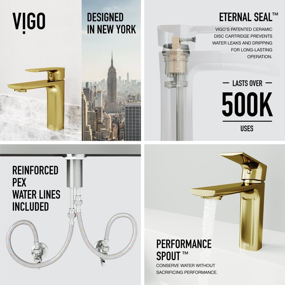 Davidson Sleek 6.5" Single Hole Brushed Nickel Bathroom Faucet