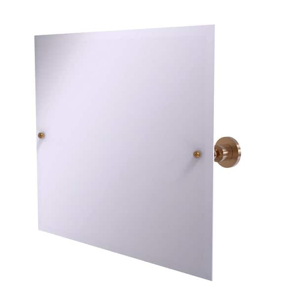 Allied Brass 26 in. x 21 in. Astor Place Frameless Landscape Rectangular Tilt Mirror with Beveled Edge in Brushed Bronze