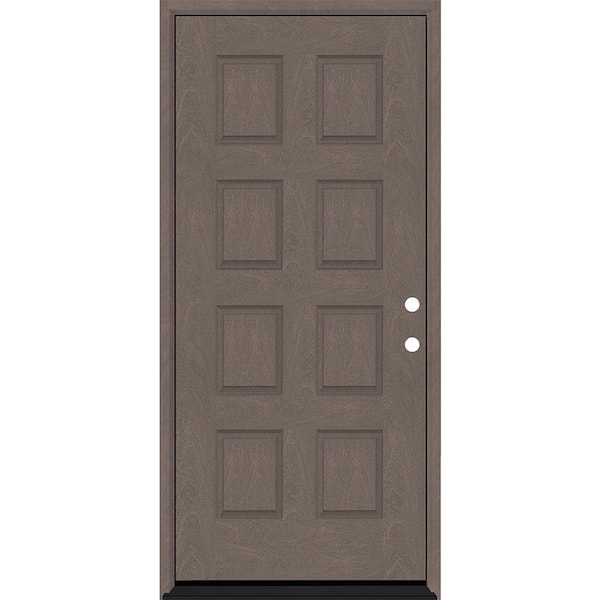 Regency 32 in. x 80 in. 8-Panel LHIS Ashwood Stain Mahogany Fiberglass Prehung Front Door