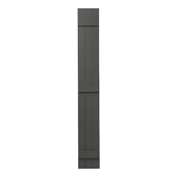 Ply Gem 11 in. x 75 in. Polypropylene Plastic 3-Board Closed Board and Batten Shutters Pair in Spanish Moss