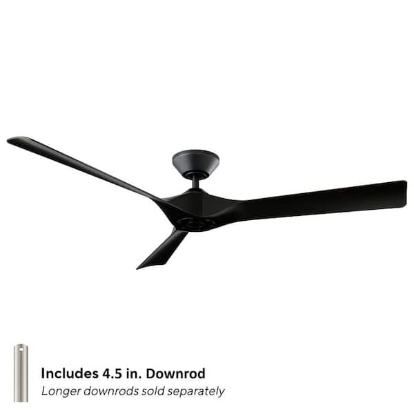 Torque 58 in. Smart Indoor Outdoor 3-Blade Ceiling Fan Matte Black with Remote Control