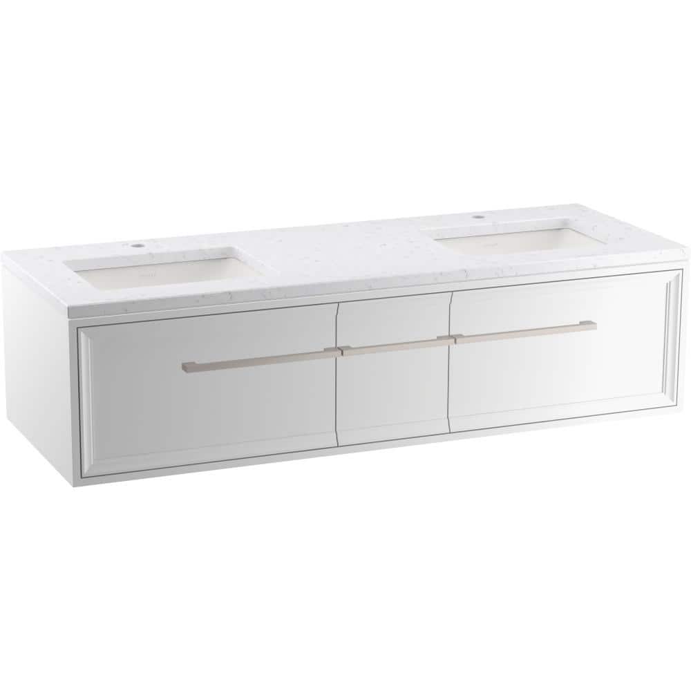 KOHLER Lodern 61 in. W x 22 in. D x 15 in. H Double Sink Floating Bath