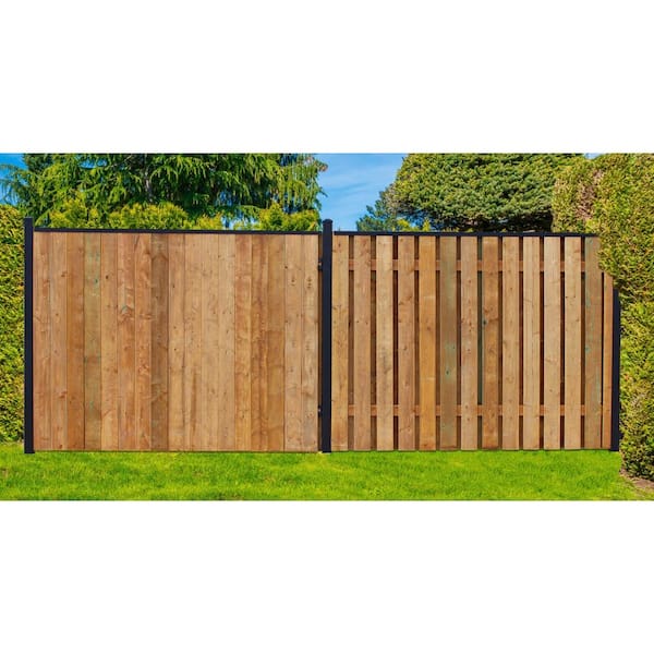 Slipfence 3 in. x 2 in. x 92.5 in. Black Aluminum Cap Rail for the Top of Slip Fence Vertical Fence System