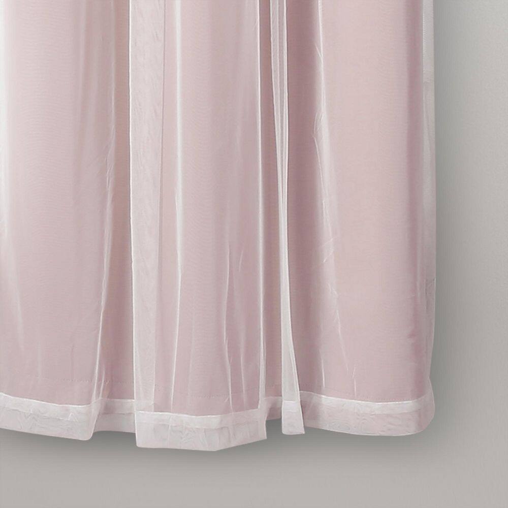Pink Polyester Blackout Grommet Window Panels with Sheer Overlay