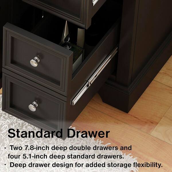 Home Decorators Collection - Fremont 49 in. Single Sink Black Bath Vanity with White Engineered Marble Top (Assembled)