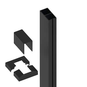 4.81 in. x 5.25 in. x 3.3 ft. Elevation Aluminum Matte Black End Post for Cable Railing System
