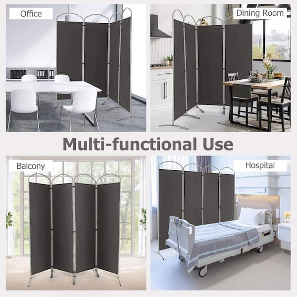 Costway 4 Panels Folding Room Divider 6 Ft Tall Fabric