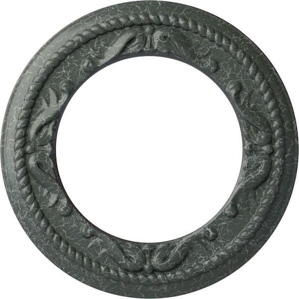 Ekena Millwork 7/8" x 12-1/4" x 12-1/4" Polyurethane Roped Medway Ceiling Medallion, Athenian Green Crackle