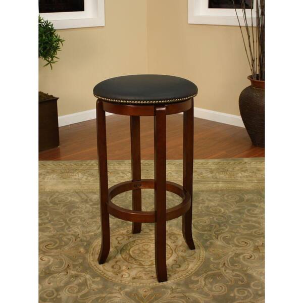 American Heritage Princess 30 in. Walnut Cushioned Bar Stool