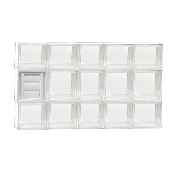 Clearly Secure 36.75 in. x 19.25 in. x 3.125 in. Frameless Clear Glass Block Window with Dryer Vent
