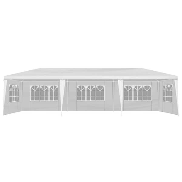 10 ft. x 20 ft. Dark Blue Heavy Duty Pop-Up Canopy with 4 Sidewalls and Wheeled Bag, 3 Height Adjustable