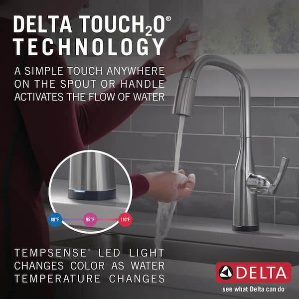 最安値で Delta 蛇口 エッサ シングルハンドル プルダウン水栓 磁気合体型キッチン蛇口 9113T-DST 1並行輸入