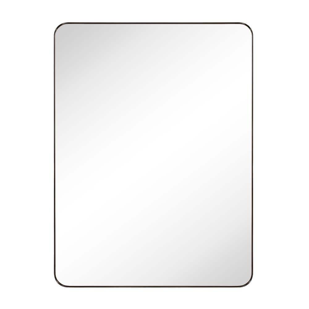 Bronze and Silver Rectangular Bathroom Vanity Mirror