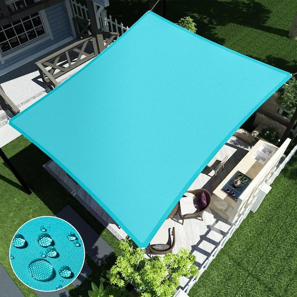 10 ft. x 10 ft. Turquoise Square Heavy Weight Sun Shade Sail with UV Blockage and waterproof for Patio and Pool Cover