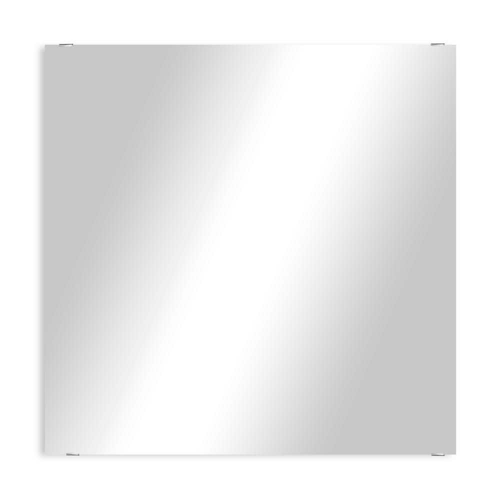 Modern Rustic (20in. W x 20in. H) Frameless Square Wall Mirror with Chrome 