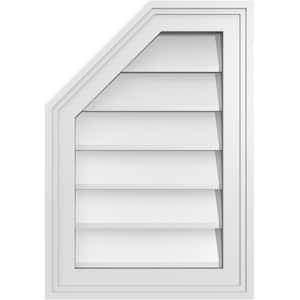 14 in. x 20 in. Octagonal Surface Mount PVC Gable Vent: Decorative with Brickmould Frame