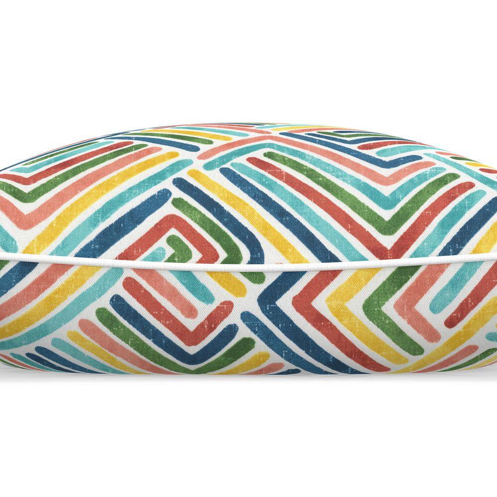 Multicolor Geometric Square Outdoor Throw Pillows, 18.5"