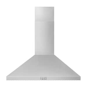 30 in. 400 CFM Chimney Wall-Mount Range Hood with light in Stainless Steel