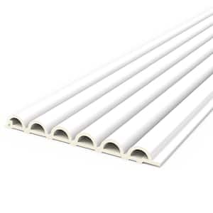 White 0.59 in. x 1/2 ft. x 8.53 ft. WPC Vinyl Fluted Tambour Wall Paneling for Interior Wall Decor (26.7 sq. ft./Case)