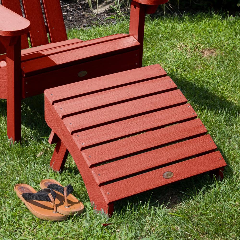 Rustic Red High-Grade Poly Lumber Folding Ottoman