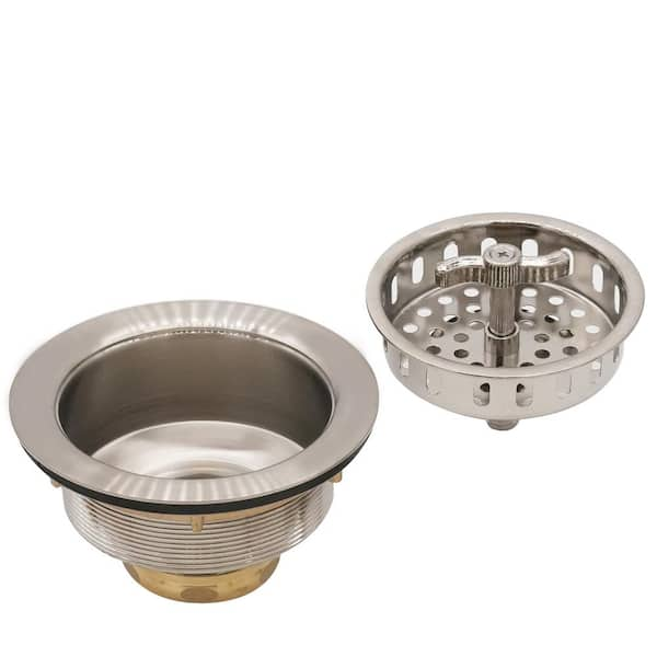 4-1/2 Kitchen Sink Drain with Basket Strainer - Brushed Nickel