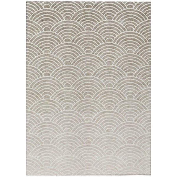 Chantille Machine Washable Indoor/Outdoor Abstract ACN2414 Ivory 8 ft. x 10 ft. Area Rug