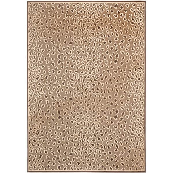 Paradise 4 ft. x 6 ft. Beige/Brown Abstract Area Rug