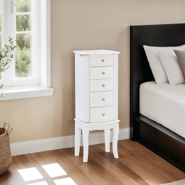 Powell Company Janice White Wood Free Standing 13 in. W Jewelry