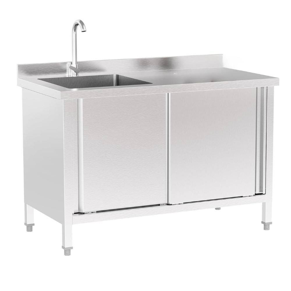 Karl home 47.2 in. Freestanding Stainless Steel Sink Utility Sink ...