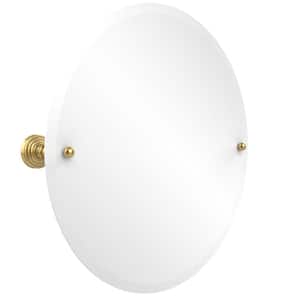 Waverly 22 in. W x 22 in. H Frameless Round Beveled Edge Bathroom Vanity Mirror in Polished Brass