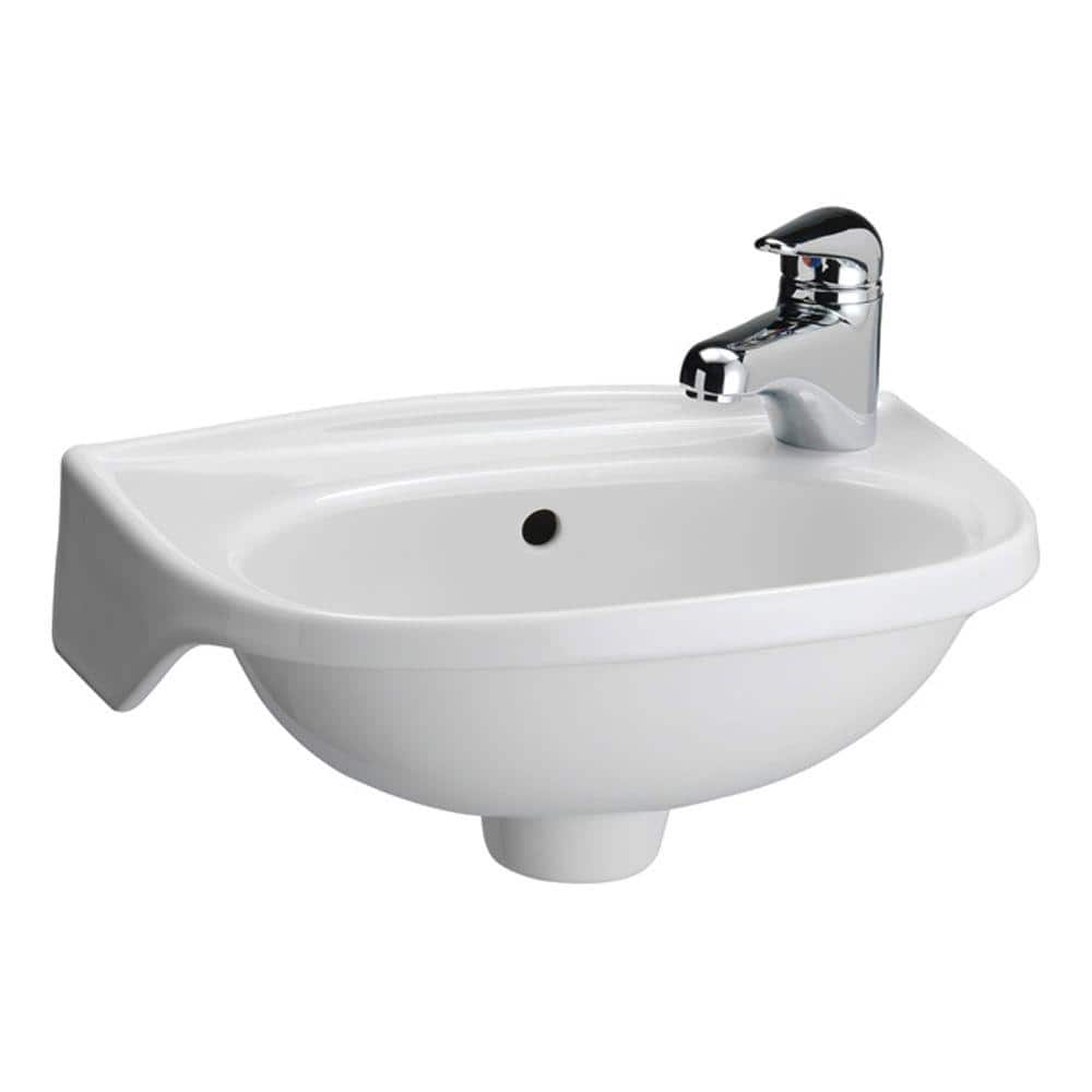 Tina Wall Mounted Bathroom Sink In White 4 551wh The Home Depot