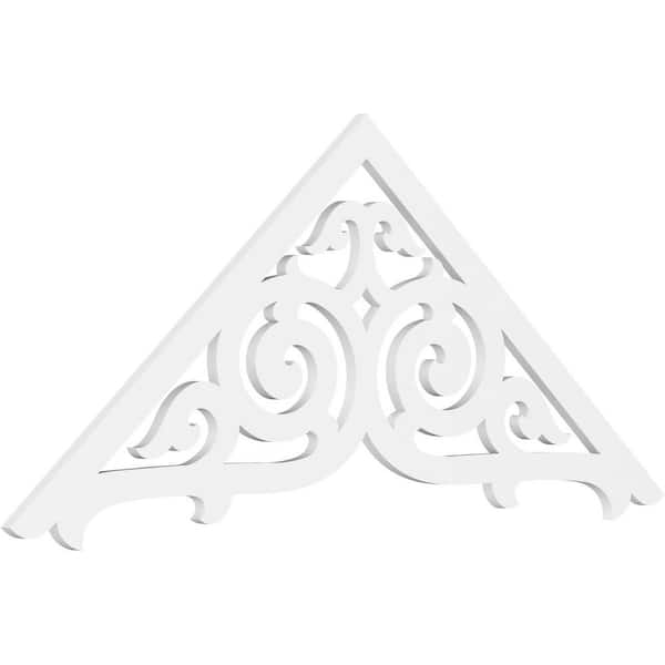 Ekena Millwork 1 in. x 72 in. x 30 in. (10/12) Pitch Athens Gable Pediment Architectural Grade PVC Moulding