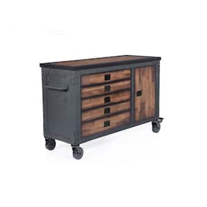 48 in. 5-Drawers Rolling Tool Chest with Wood Top