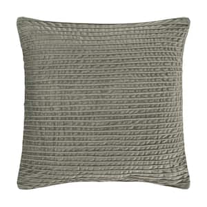 Toulhouse Straight Charcoal Polyester 20 in. Square Decorative Throw Pillow Cover 20 x 20 in.