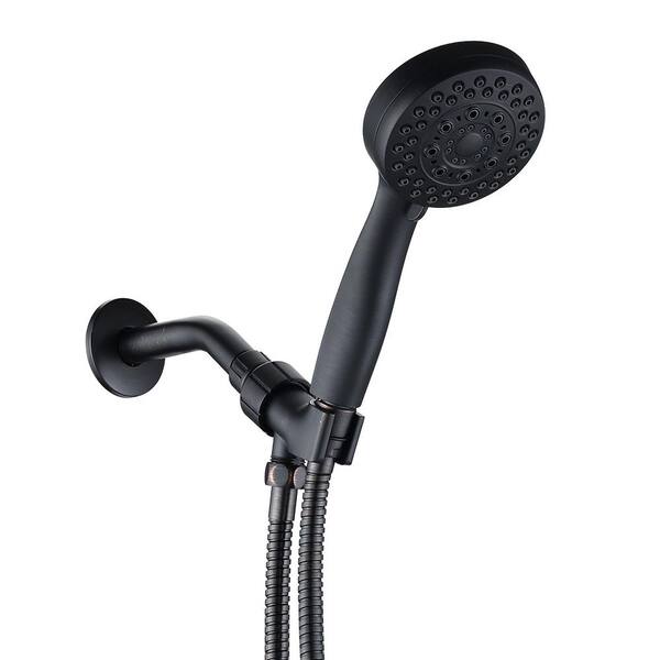 Inner Decor Cain 5-Spray Patterns 3.5 in. Wall Mount Round Handheld Shower Head in Oil Rubbed Bronze