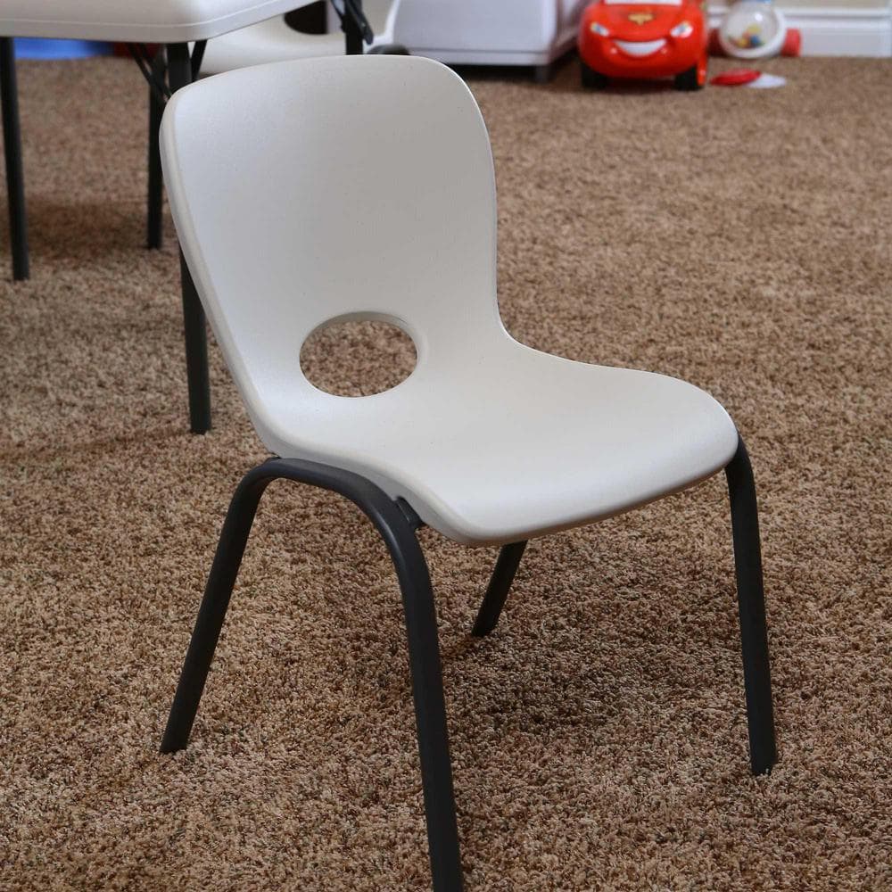 Almond Polyethylene Stackable School Chair for Kids