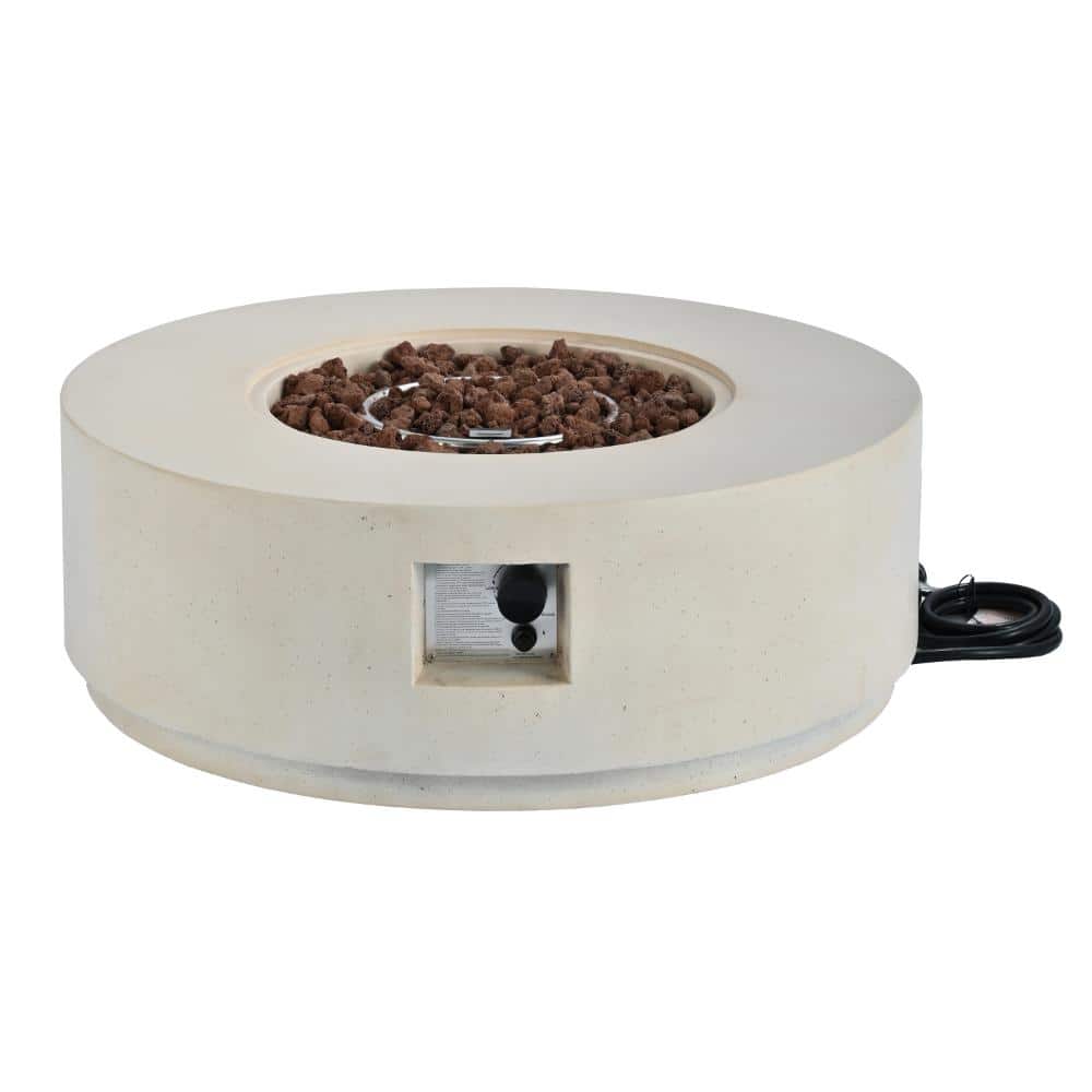"MGO Outdoor Propane Fire Pit - 38.2""Round with Faux Stone Finish with 50000 BTU,Steel Burner,Lava Rocks,Waterproof Cover" price history on PriceWatchPro